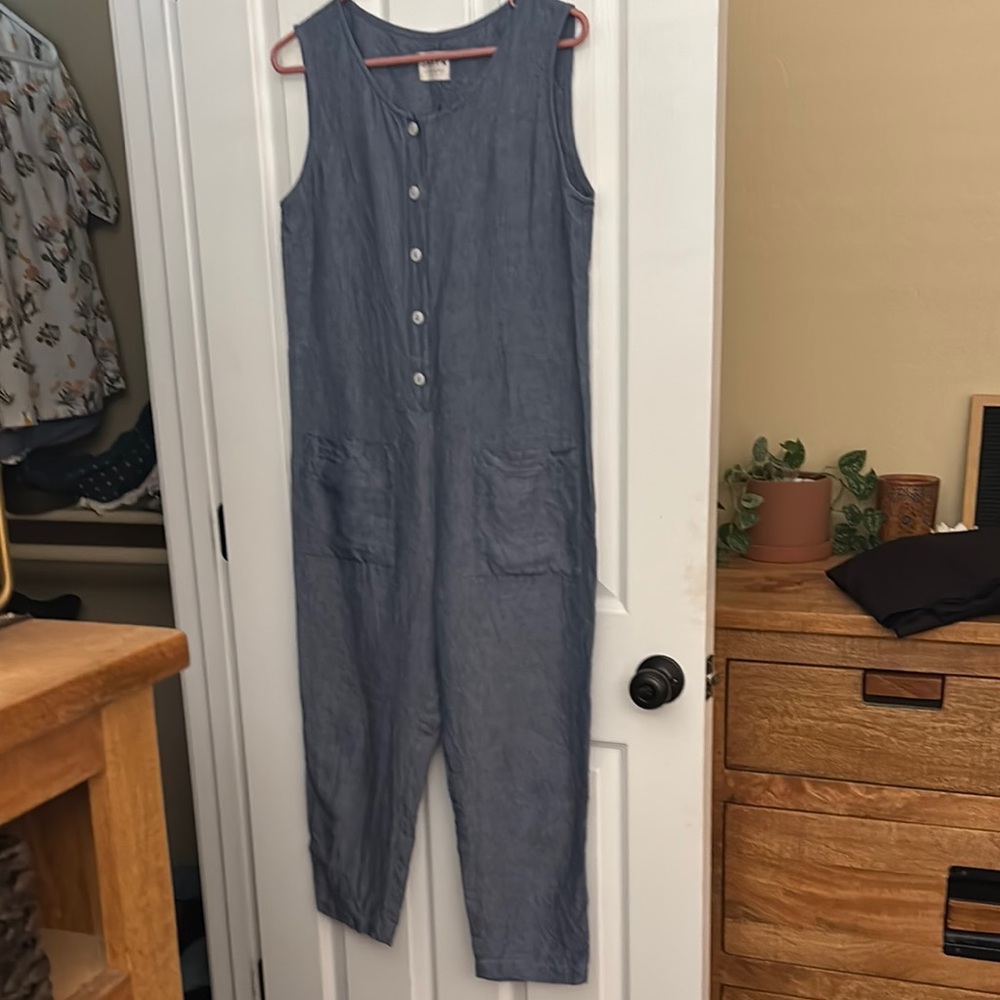 OffOn Linen Jumpsuit Sleeveless Overall